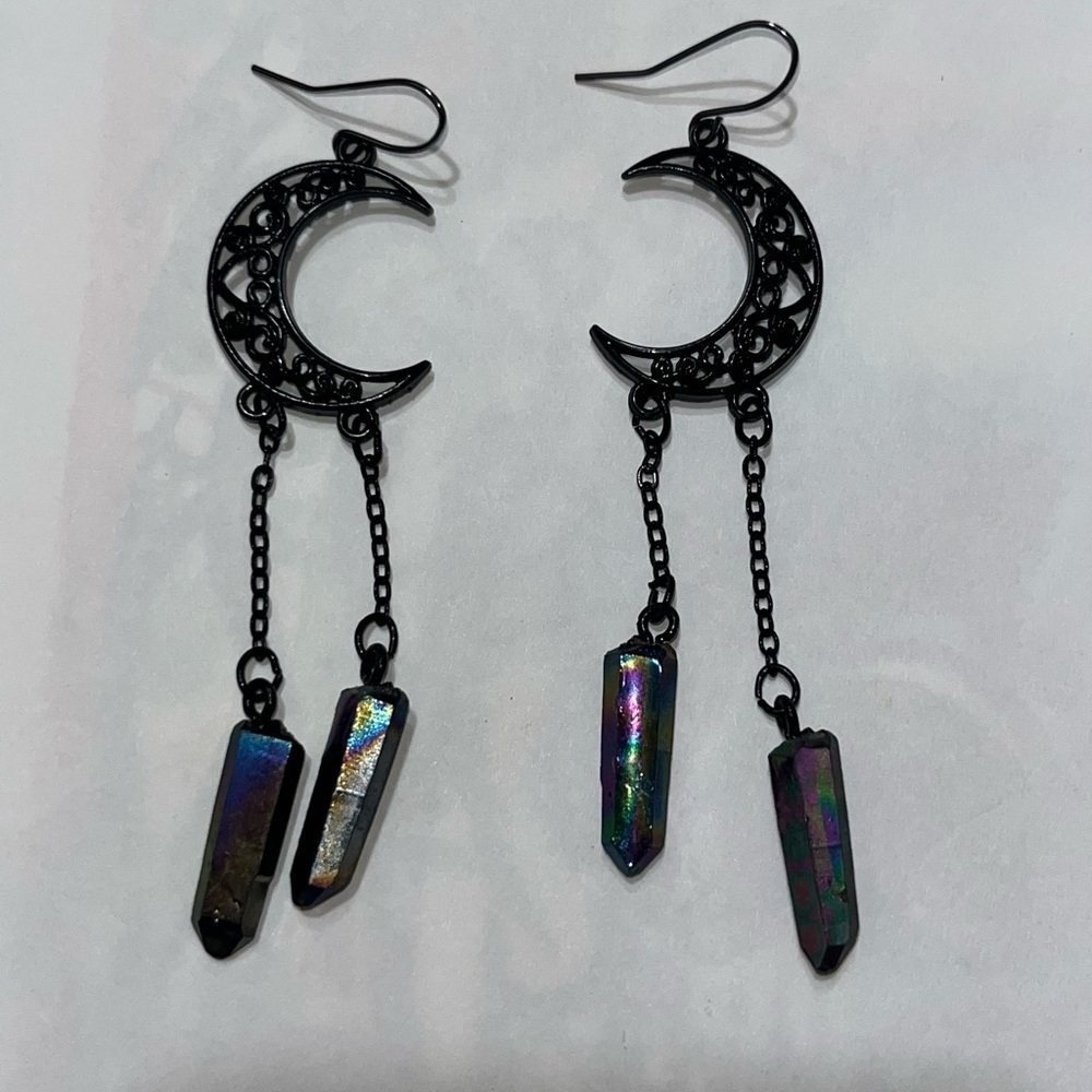 Moon crystal earrings